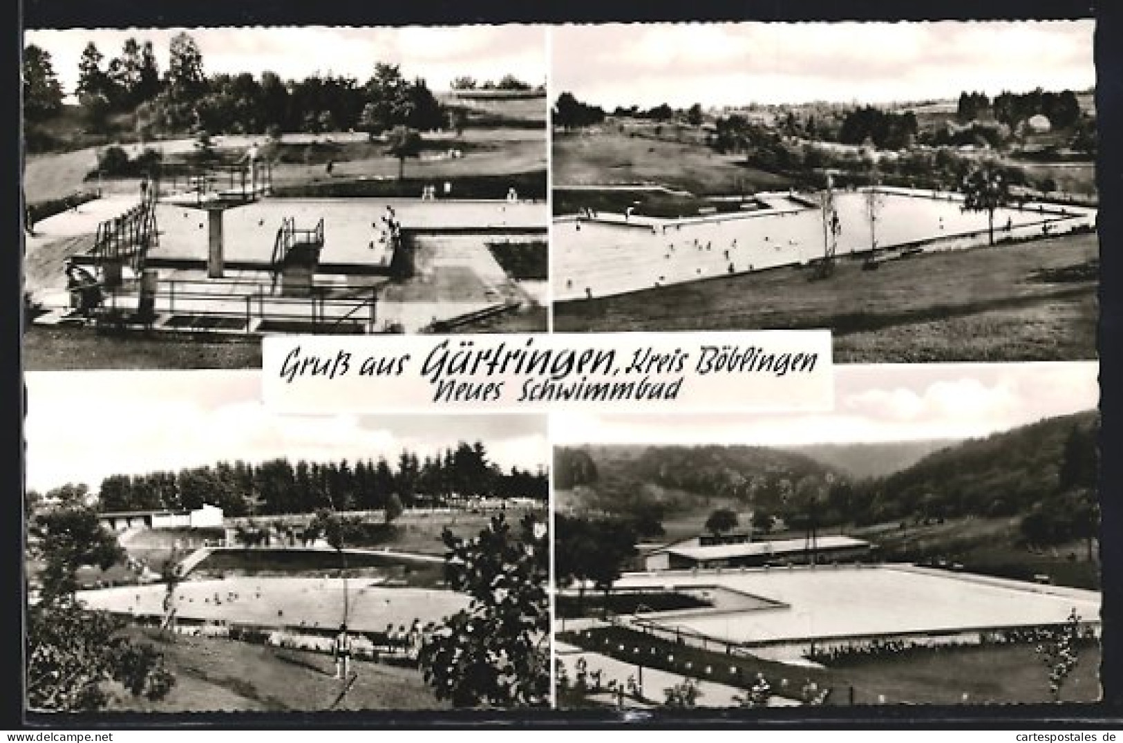 AK Gärtringen /Kreis Böblingen, Neues Schwimmbad, Mehrfachansicht