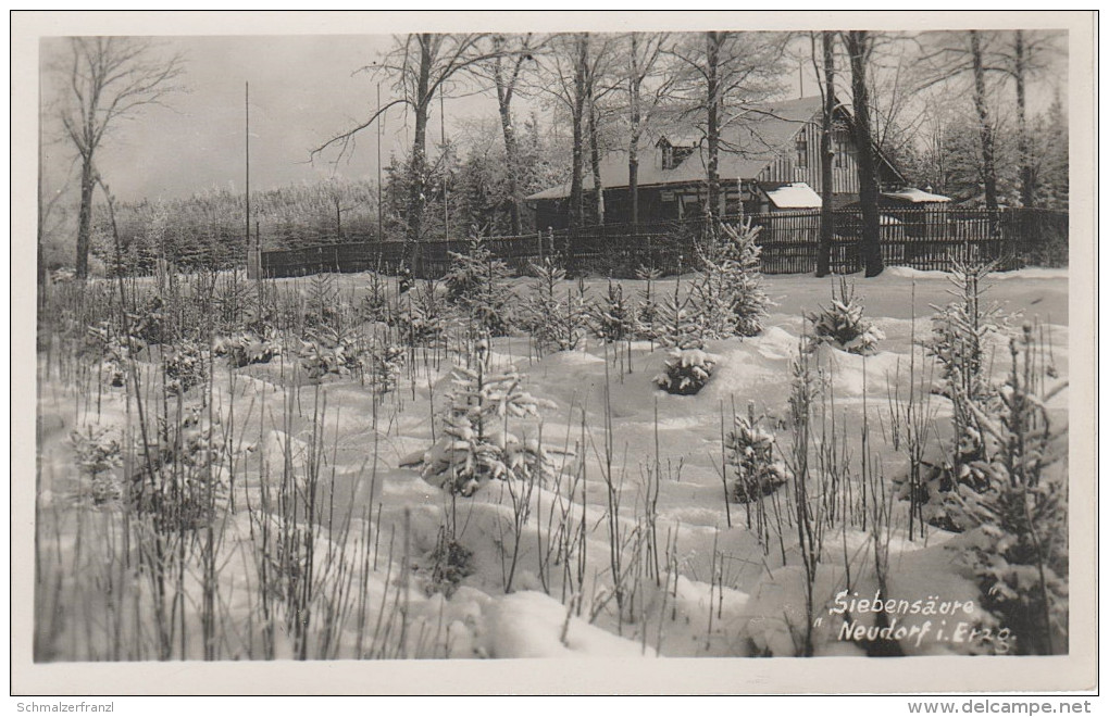 AK Gasthaus Siebensäure im Winter Erzgebirge bei Neudorf Sehmatal Crottendorf Bärenstein Sehma Annaberg Oberwiesenthal