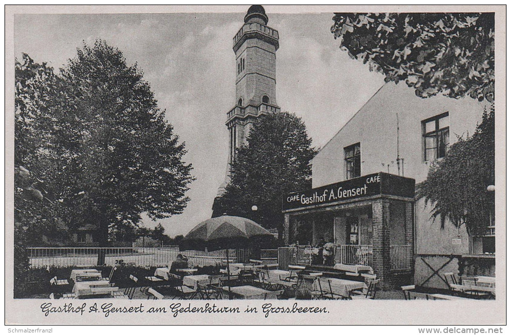 AK Gasthof A. Gensert am Gedenkturm Grossbeeren Baude Turm bei Teltow Berlin Kleinmachnow Ludwigsfelde Potsdam Mahlow