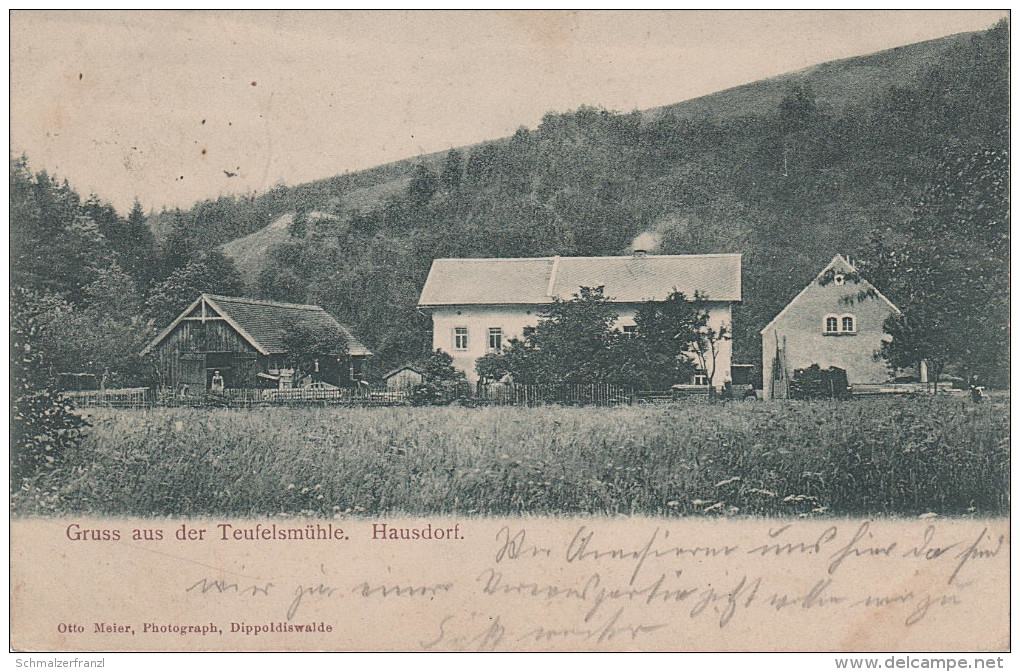 AK Gasthof Teufelsmühle bei Kreischa Hirschbach Lungkwitz Hausdorf Dippoldiswalde Reinhardtsgrimma Hermsdorf Maxen