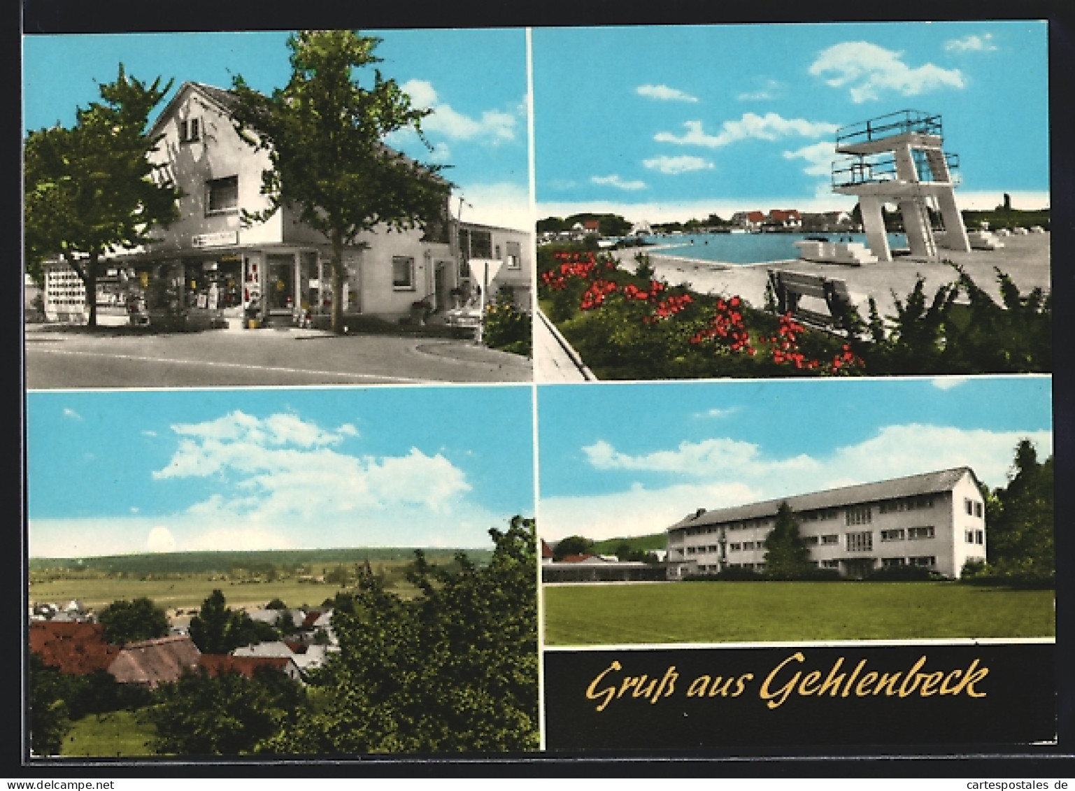 AK Gehlenbeck /Kr. Lübbecke, Freibad, Ortsansicht, Spar-Markt