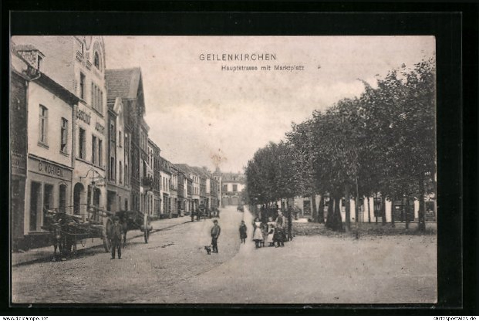 AK Geilenkirchen, Hauptstrasse mit Marktplatz