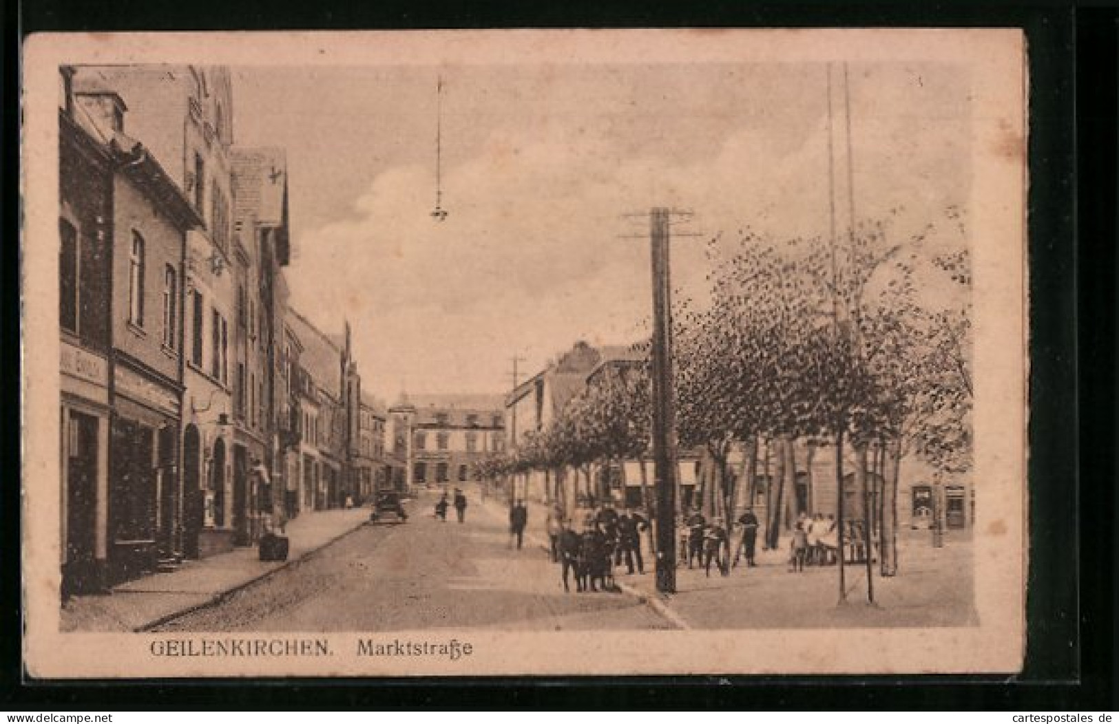 AK Geilenkirchen, Marktstrasse mit Einwohnergruppe