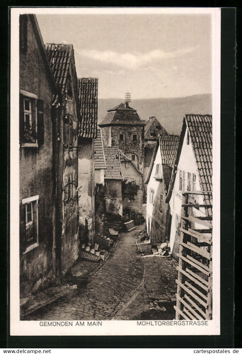 AK Gemünden am Main, Mühltorbergstrasse mit alten Häusern