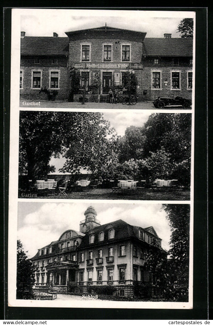 AK Genshagen /Teltow, Gasthof zur grünen Linde, Schloss