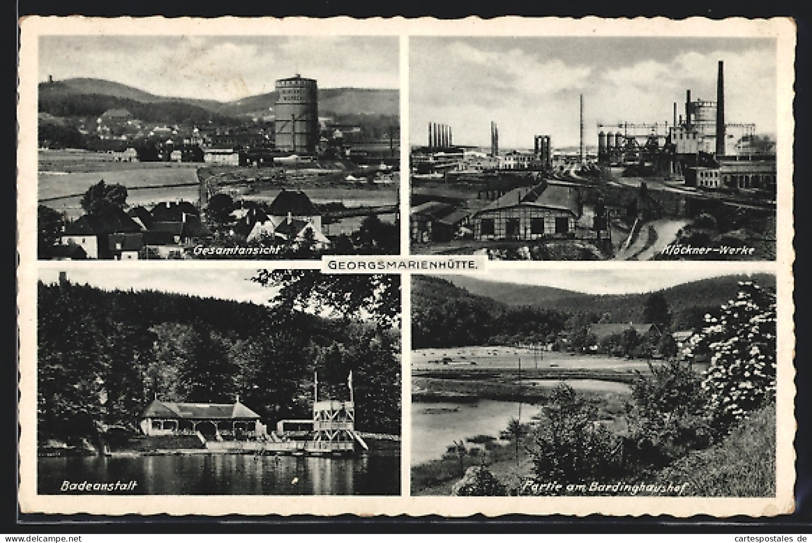AK Georgsmarienhütte, Klöckner-Werke, Badeanstalt, Partie am Bardinghaushof