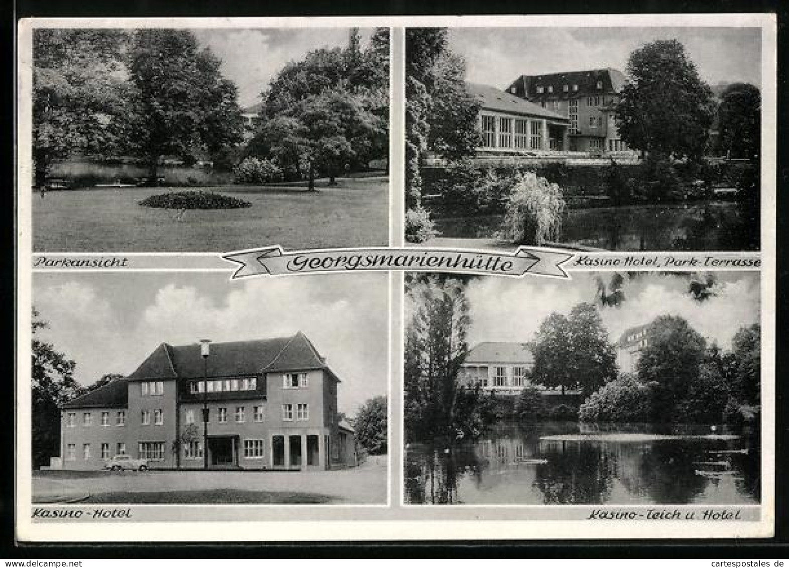 AK Georgsmarienhütte, Parkansicht, Kasino-Hotel, Kasino-Teich