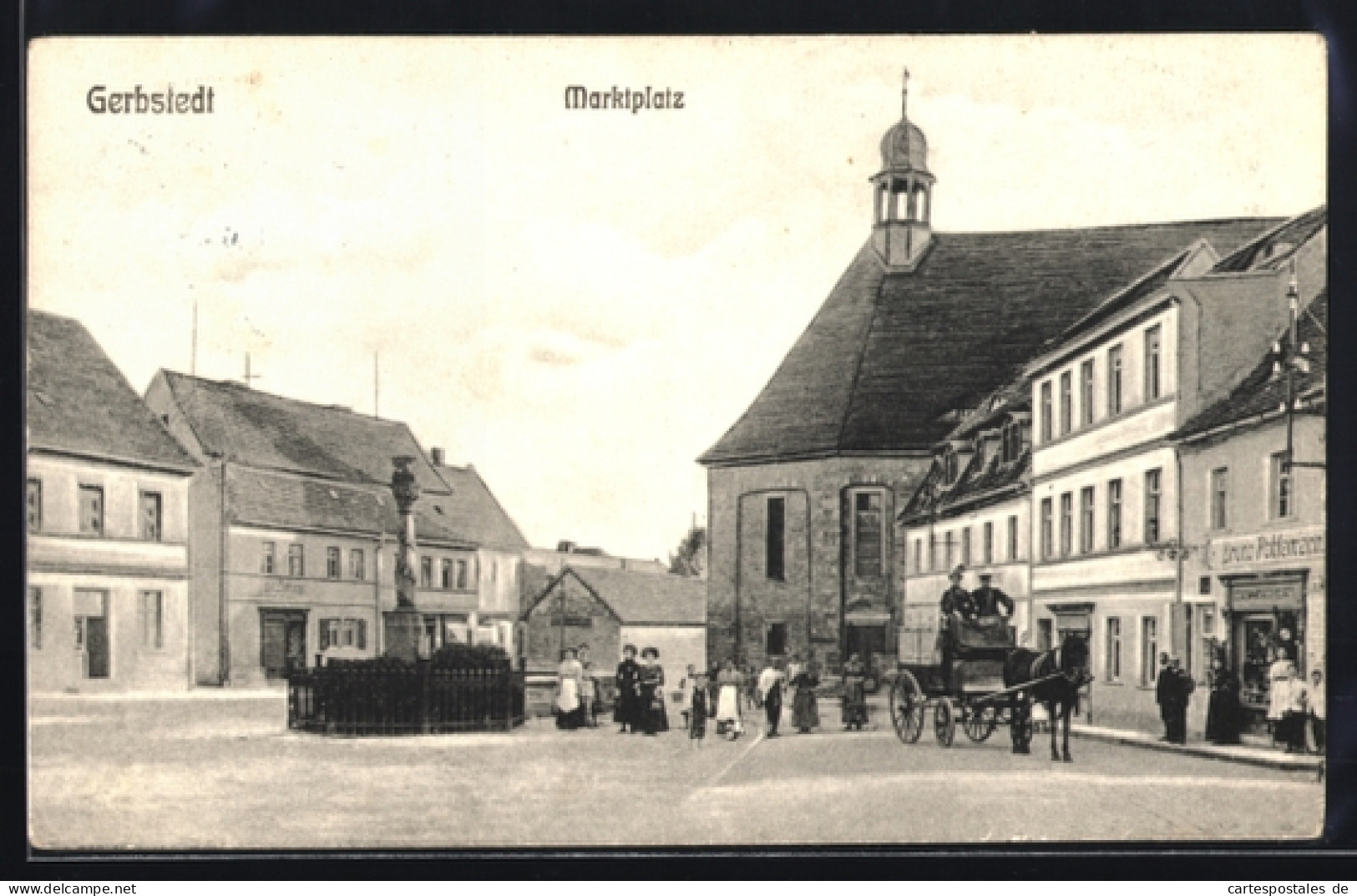 AK Gerbstedt, Geschäft von Bruno Pohlemann am Marktplatz
