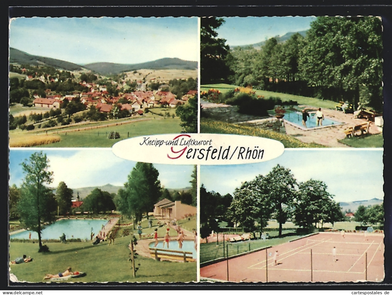 AK Gersfeld /Rhön, Tennisplatz, Schwimmbad, Tretbecken