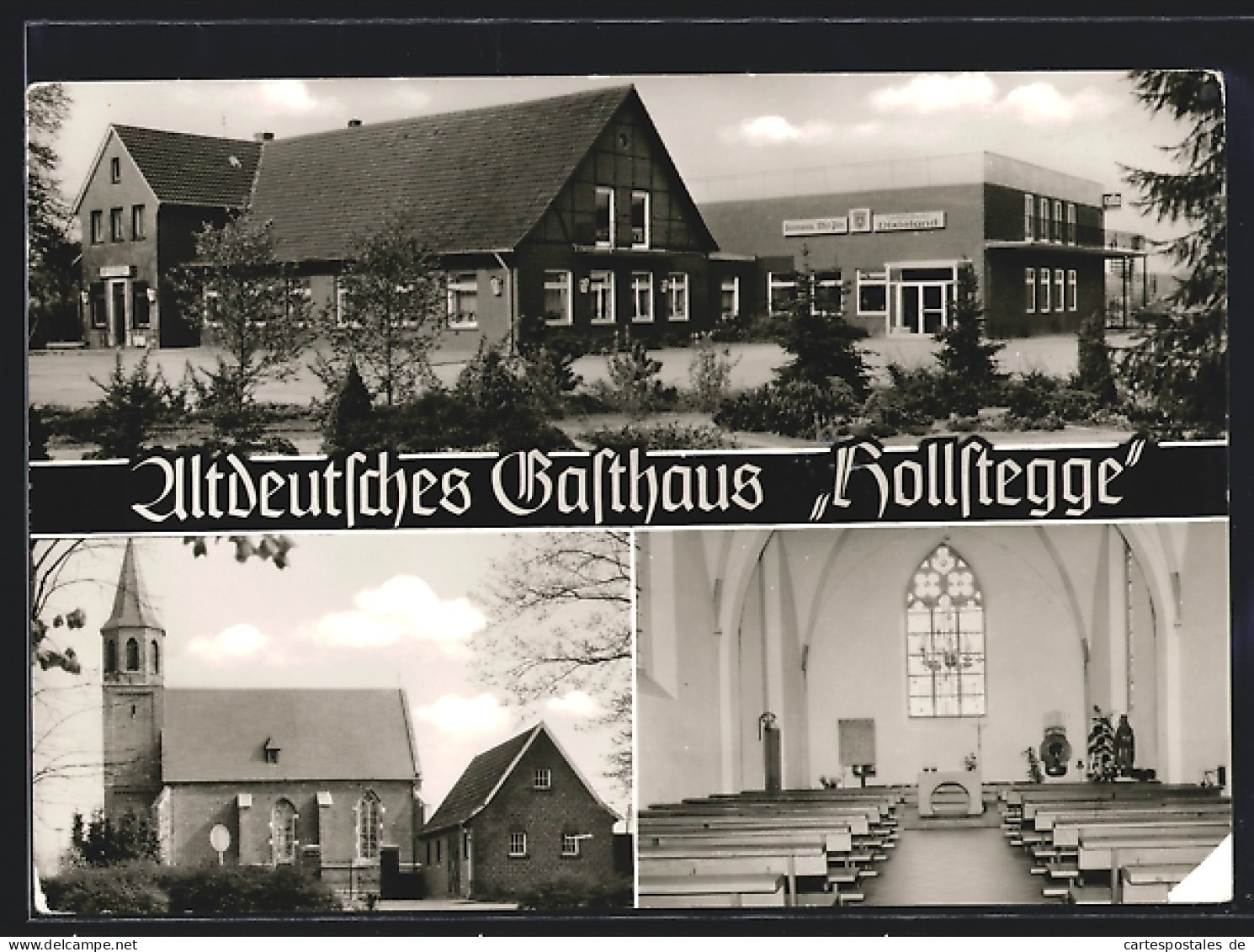 AK Gescher, Altdeutsches Gasthaus Hollstegge, mit Traukapelle St. Antonius