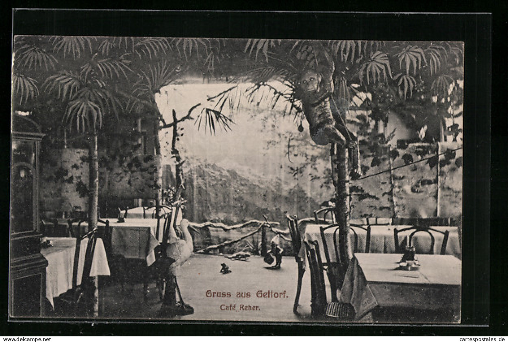 AK Gettorf, Café Reher, Innenansicht