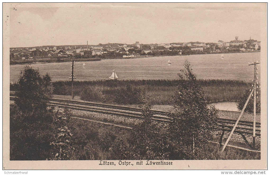 AK Gizycko Lötzen Löwentinsee Löwentin See Eisenbahn Zug Masuren Ermland bei Angerburg Wegorzewo Rastenburg Ketrzyn Ryn