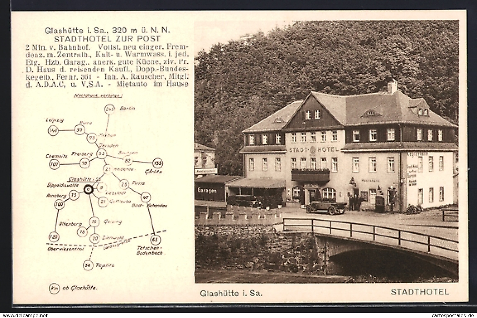 AK Glashütte i. Sa., Stadthotel zur Post