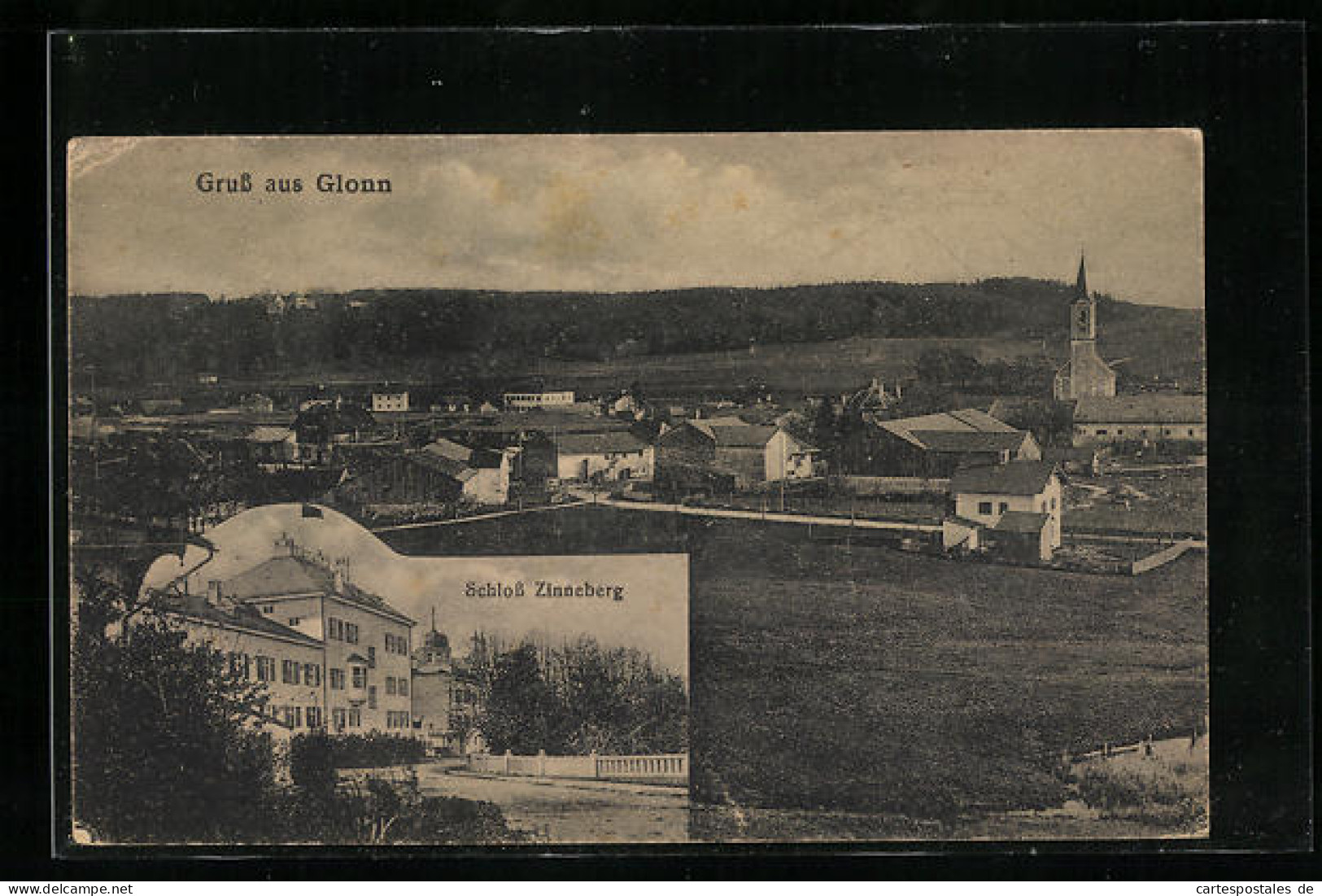 AK Glonn, Panorama und Schloss Zinneberg