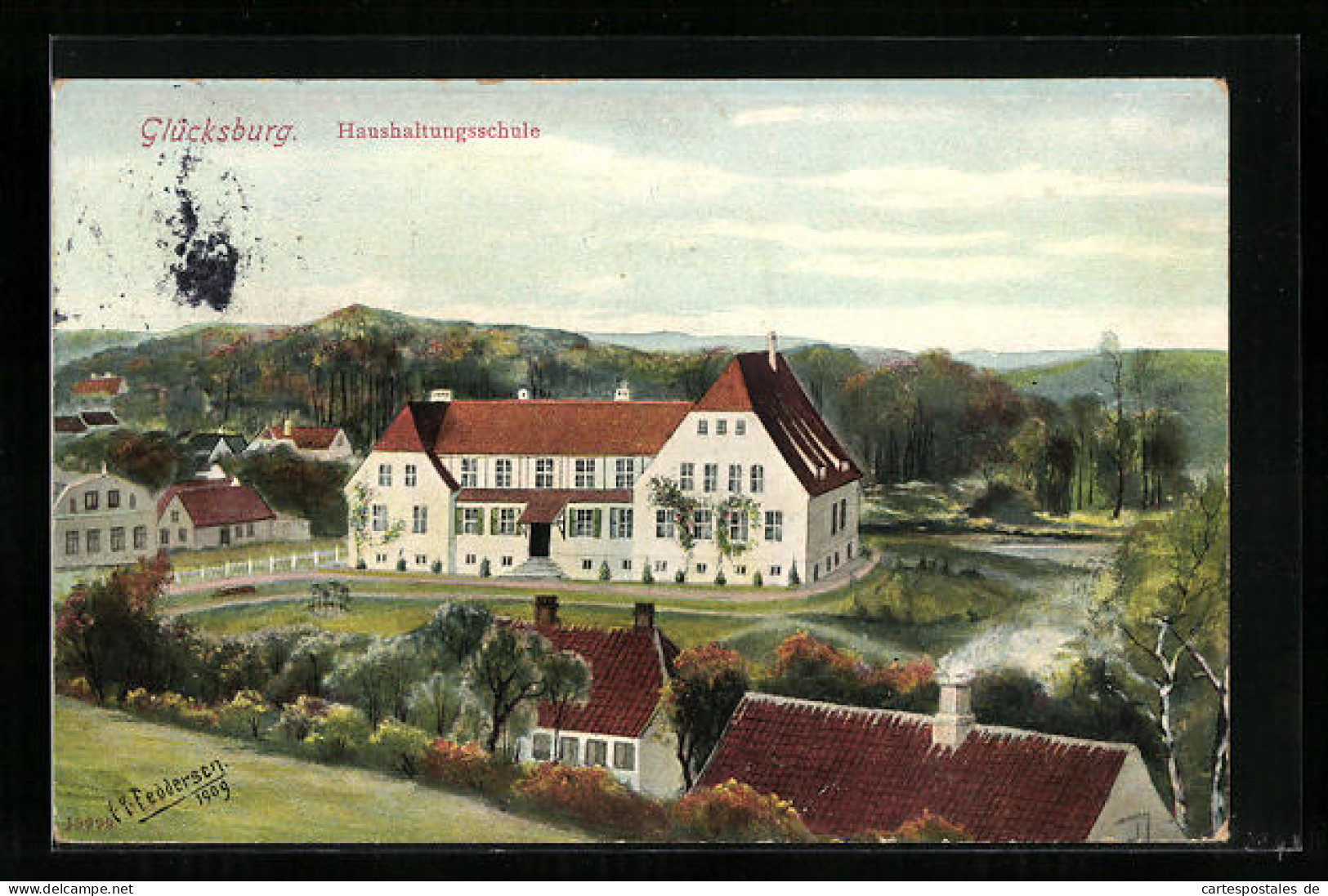 AK Glücksburg, Haushaltungsschule mit Park