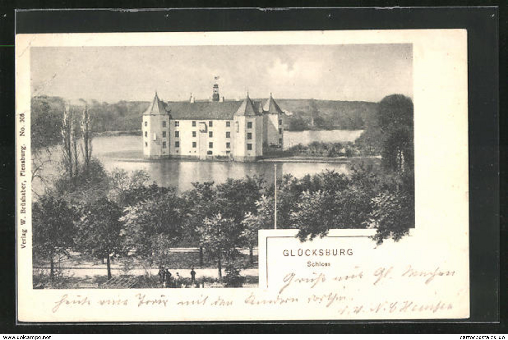 AK Glücksburg, Schloss Glücksburg aus der Vogelschau