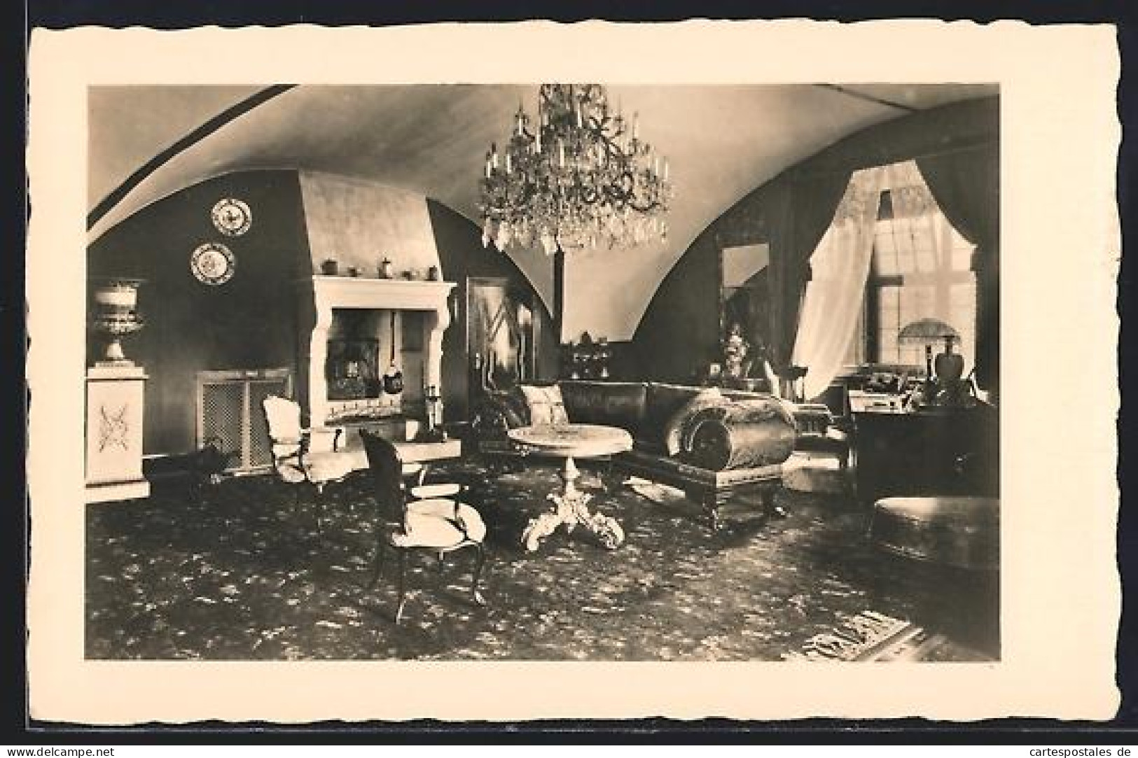 AK Glücksburg, Schloss Glücksburg, Roter Salon