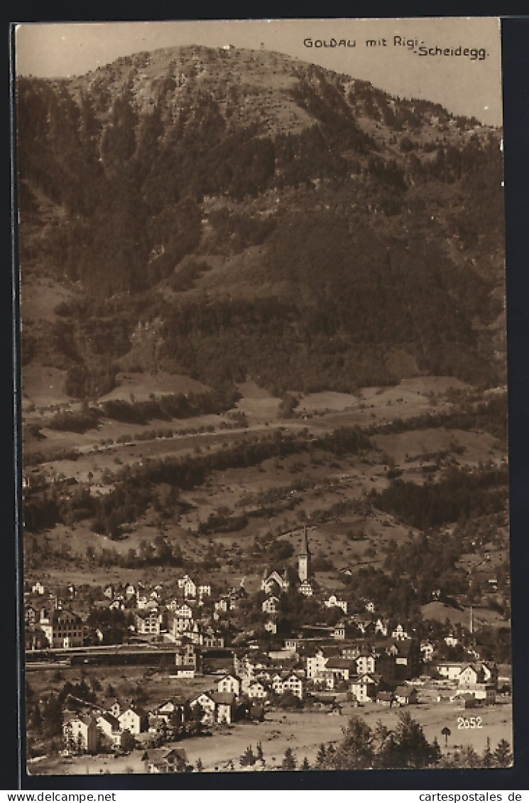 AK Goldau, Ortsansicht mit Rigi-Scheidegg