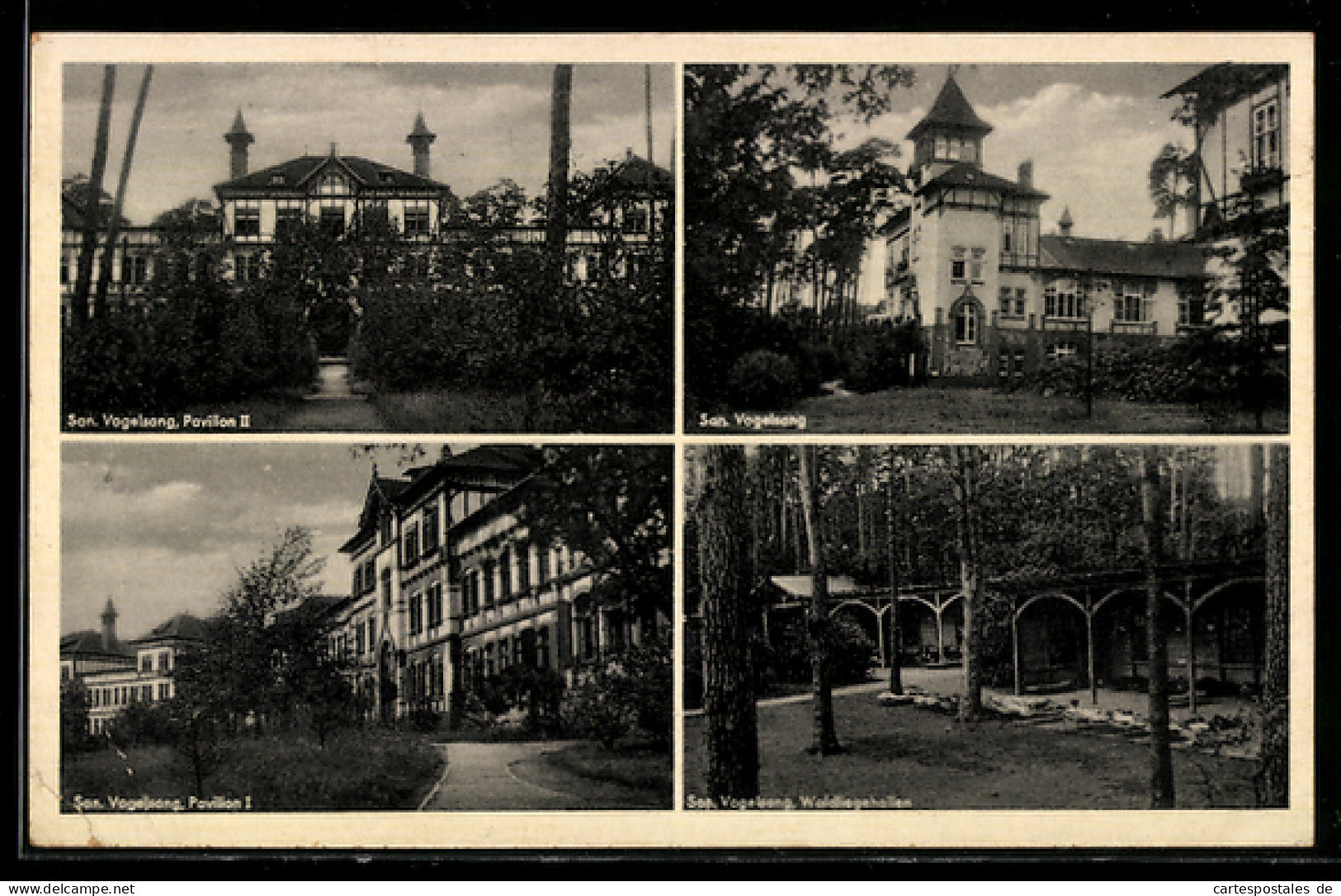 AK Gommern, Sanatorium Vogelsang, Pavillon, Waldliegehallen