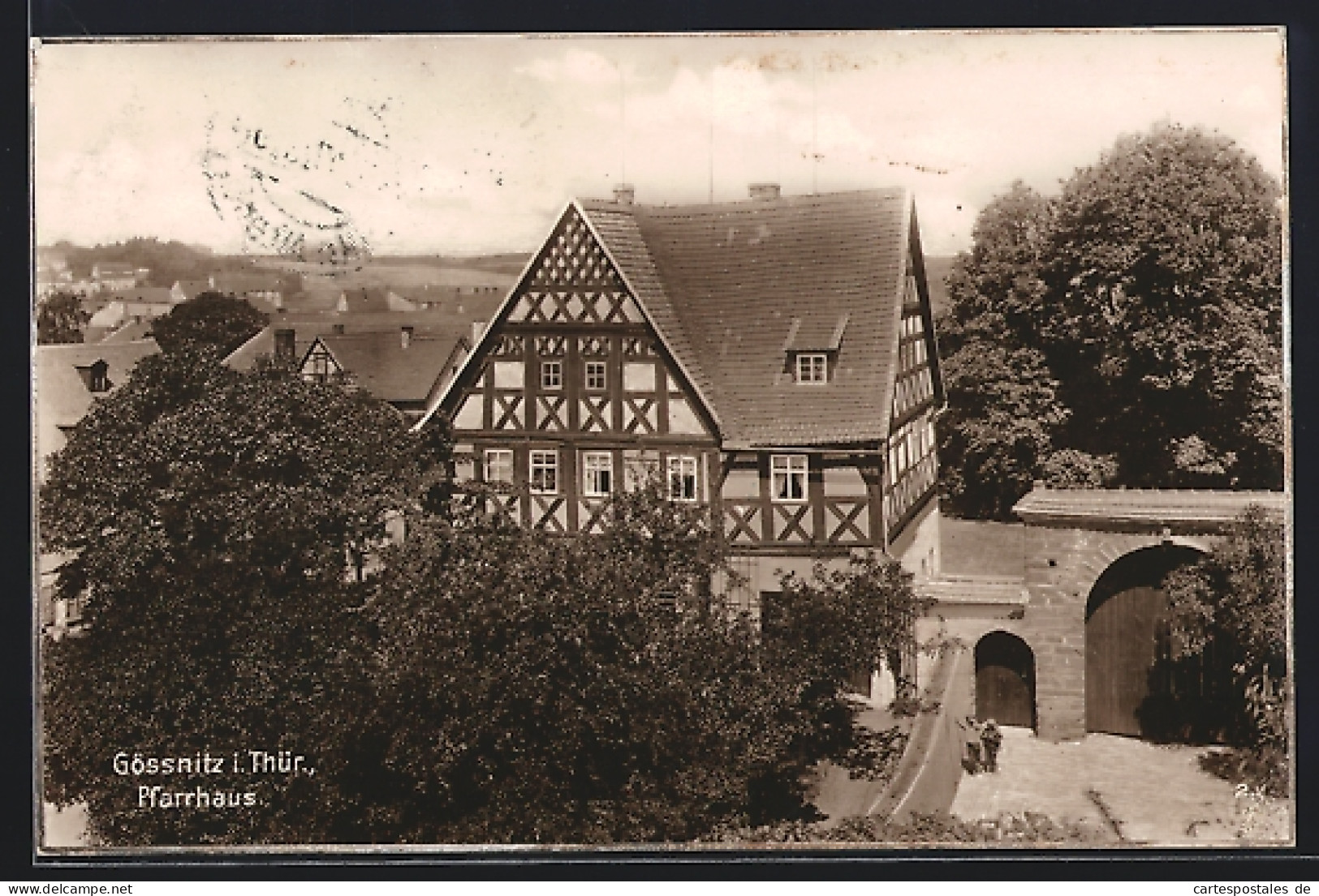 AK Gössnitz i. Thür., Blick auf das Pfarrhaus