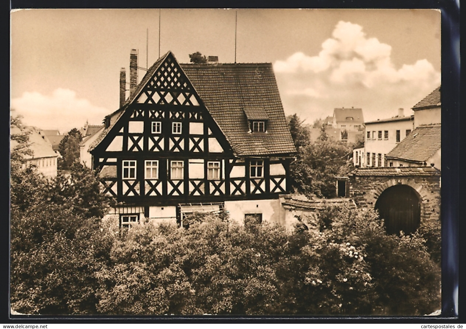 AK Gössnitz / Thür., Altes Pfarrhaus, Fachwerkhaus