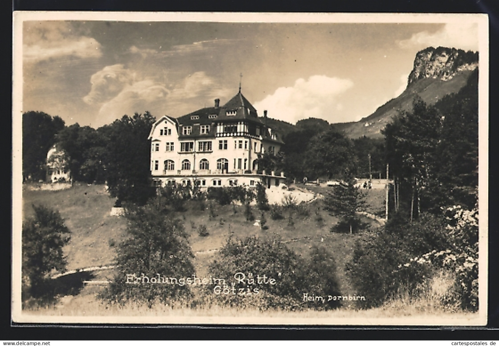 AK Götzis, Erholungsheim Rütte mit Wiesen
