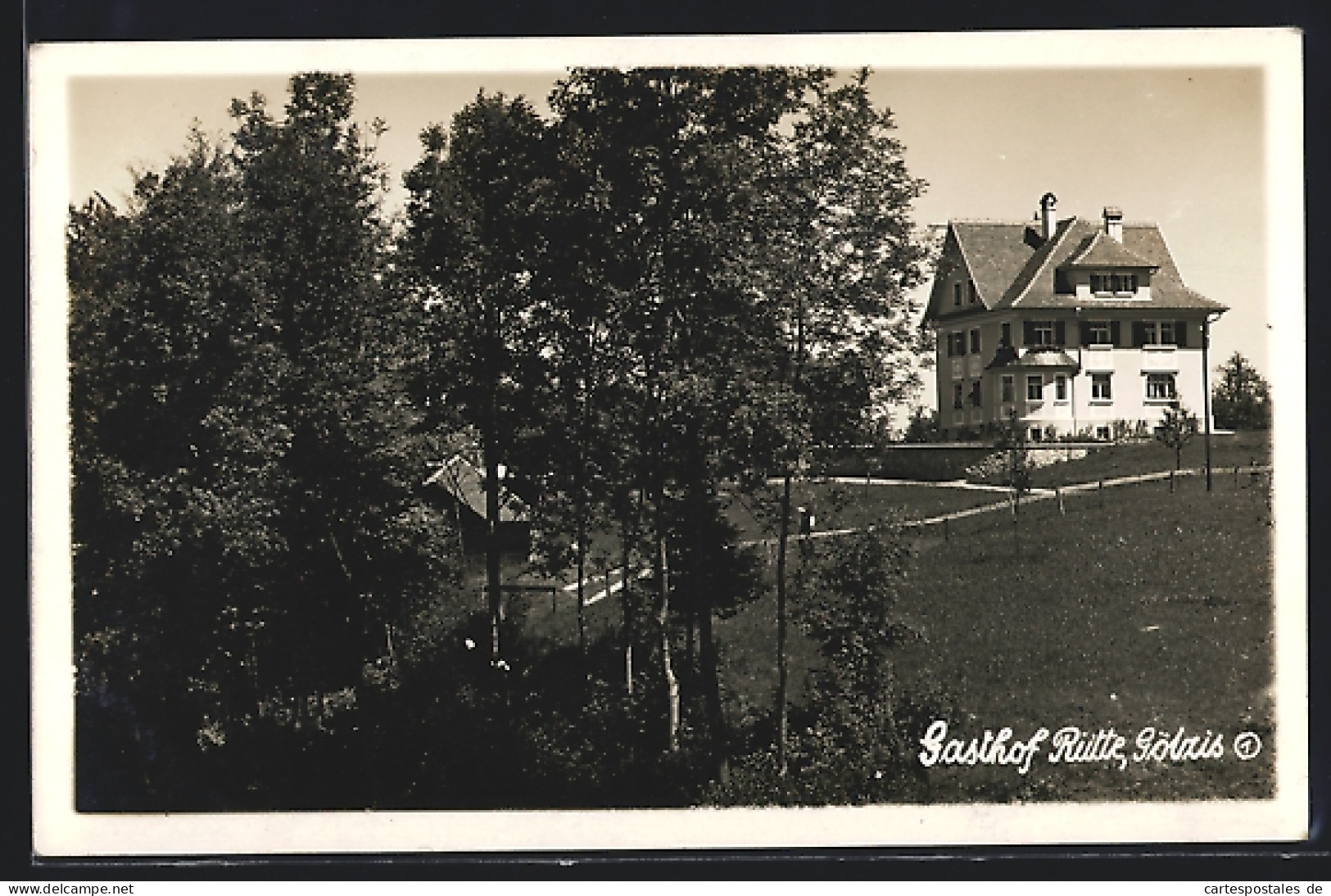 AK Götzis, Gasthaus Rütte mit Anlagen