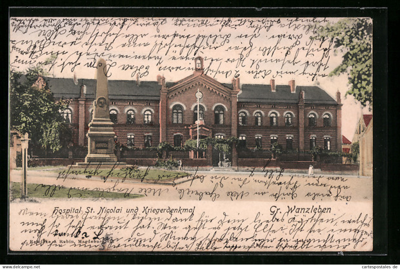 AK Gr. Wanzleben, Hospital St. Nicolai und Kriegerdenkmal