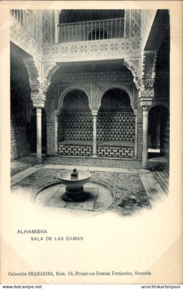 AK Granada Andalusien Spanien, Alhambra, Zimmer der Betten
