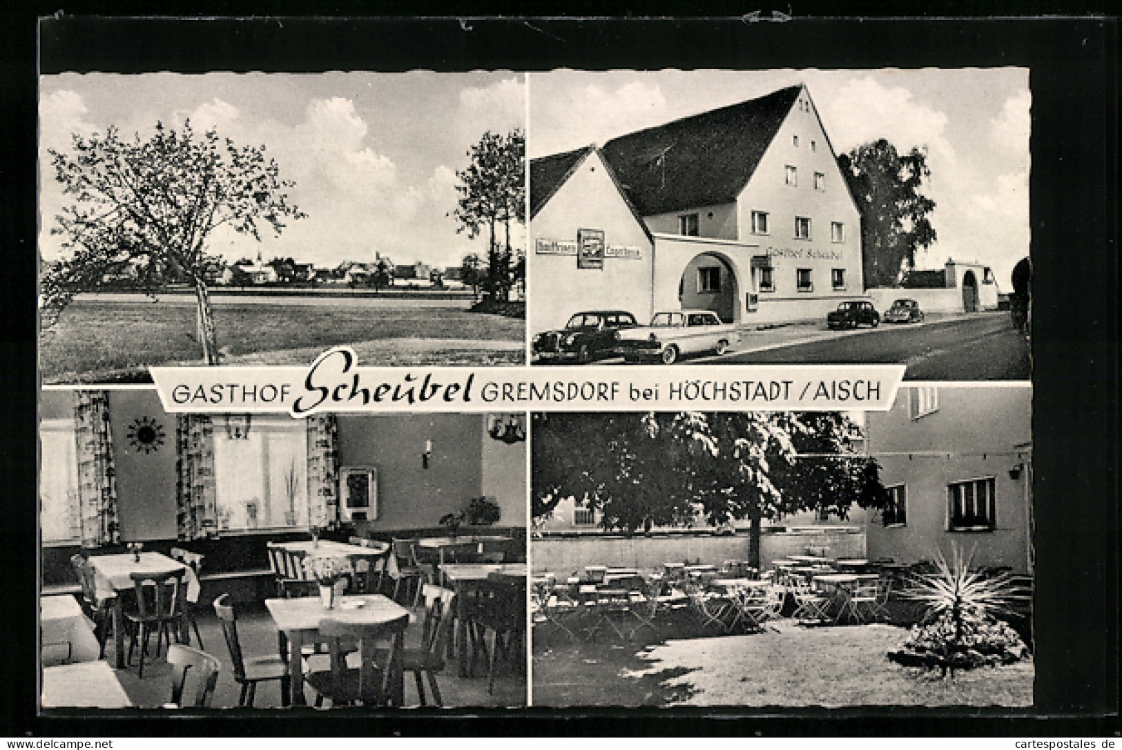 AK Gremsdorf bei Höchstadt /Aisch, Gasthof Scheubel, Innenansicht, Terrasse
