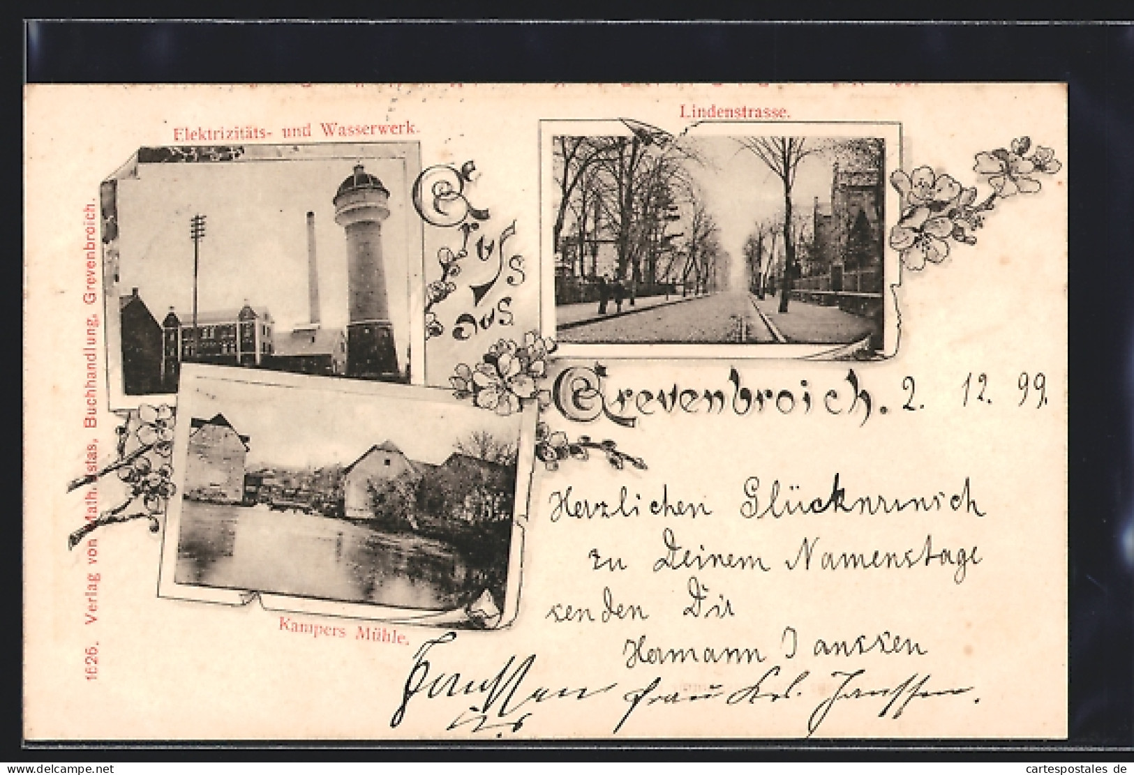 AK Grevenbroich, Lindenstrasse, Kampers Mühle, Elektrizitäts- und Wasserwerk