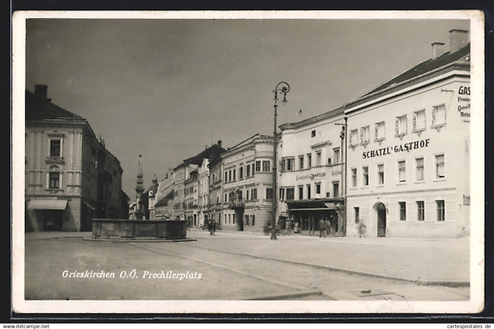 AK Grieskirchen, Schatzls Gasthof am Prechtlerplatz