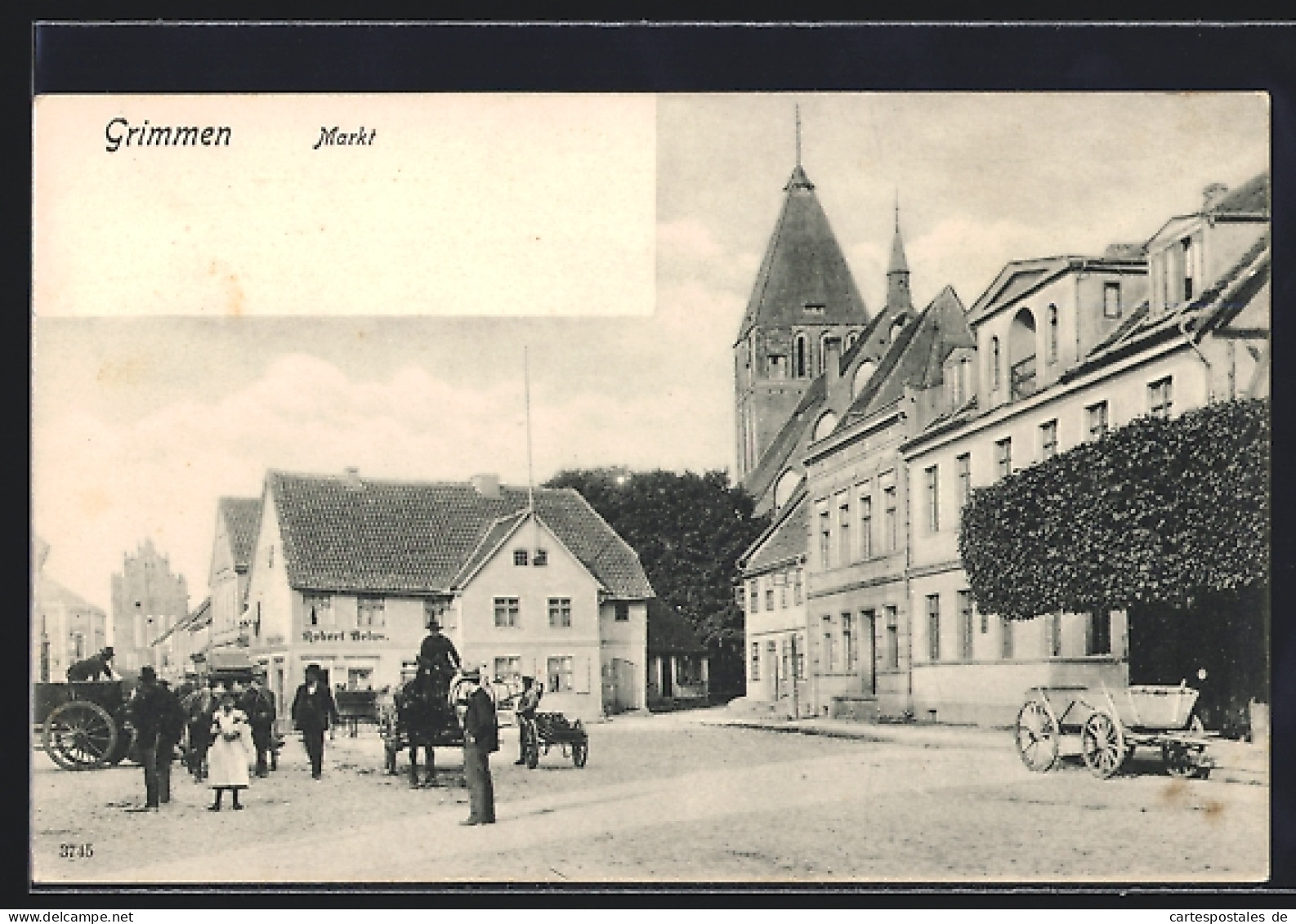 AK Grimmen, Strassenpartie am Markt