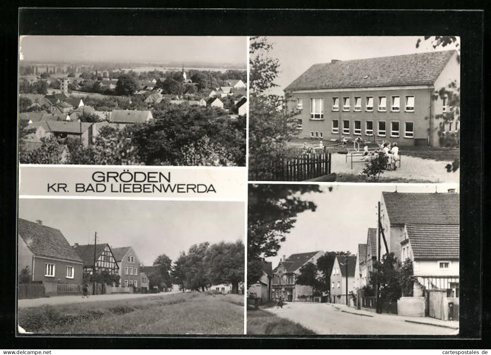 AK Gröden b. Bad Liebenwerda, Ortsansicht aus der Vogelschau