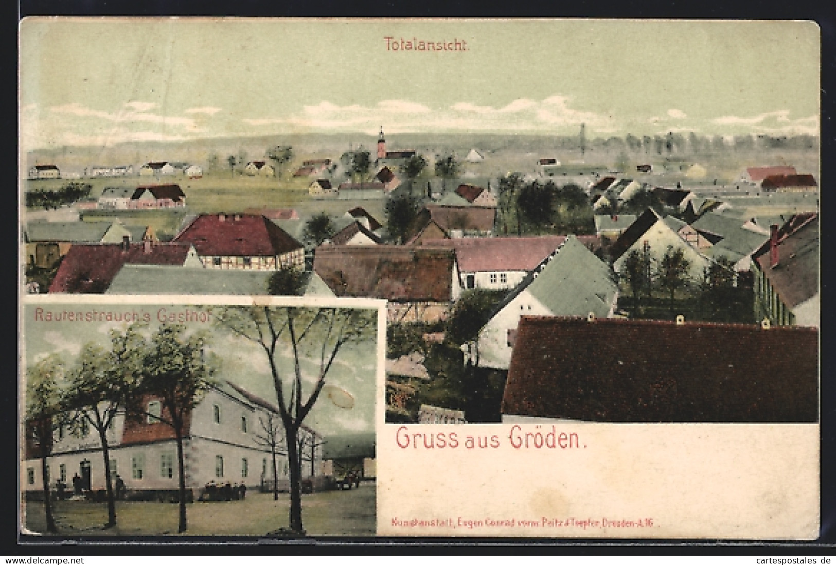 AK Gröden, Gasthof Rautenstrauch, Teilansicht