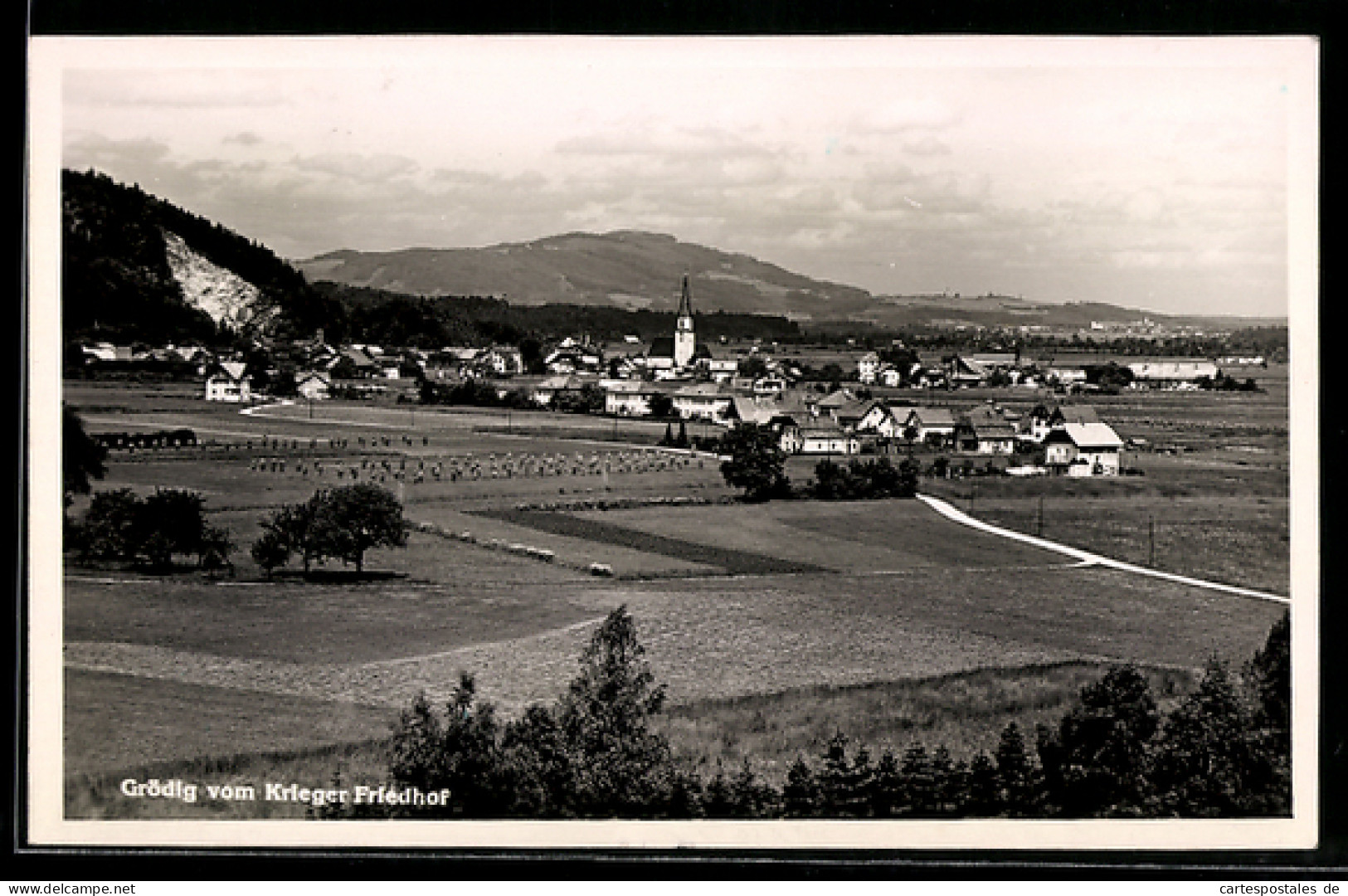 AK Grödig, Blick vom Kriegerfriedhof