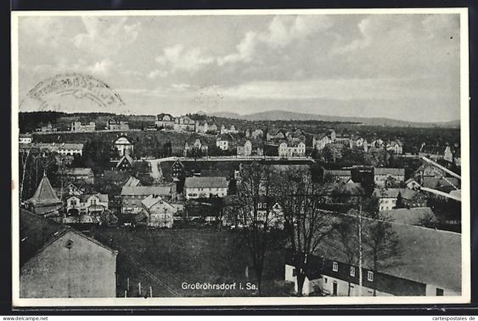 AK Grossröhrsdorf i. Sa., Ortsansicht aus der Vogelschau