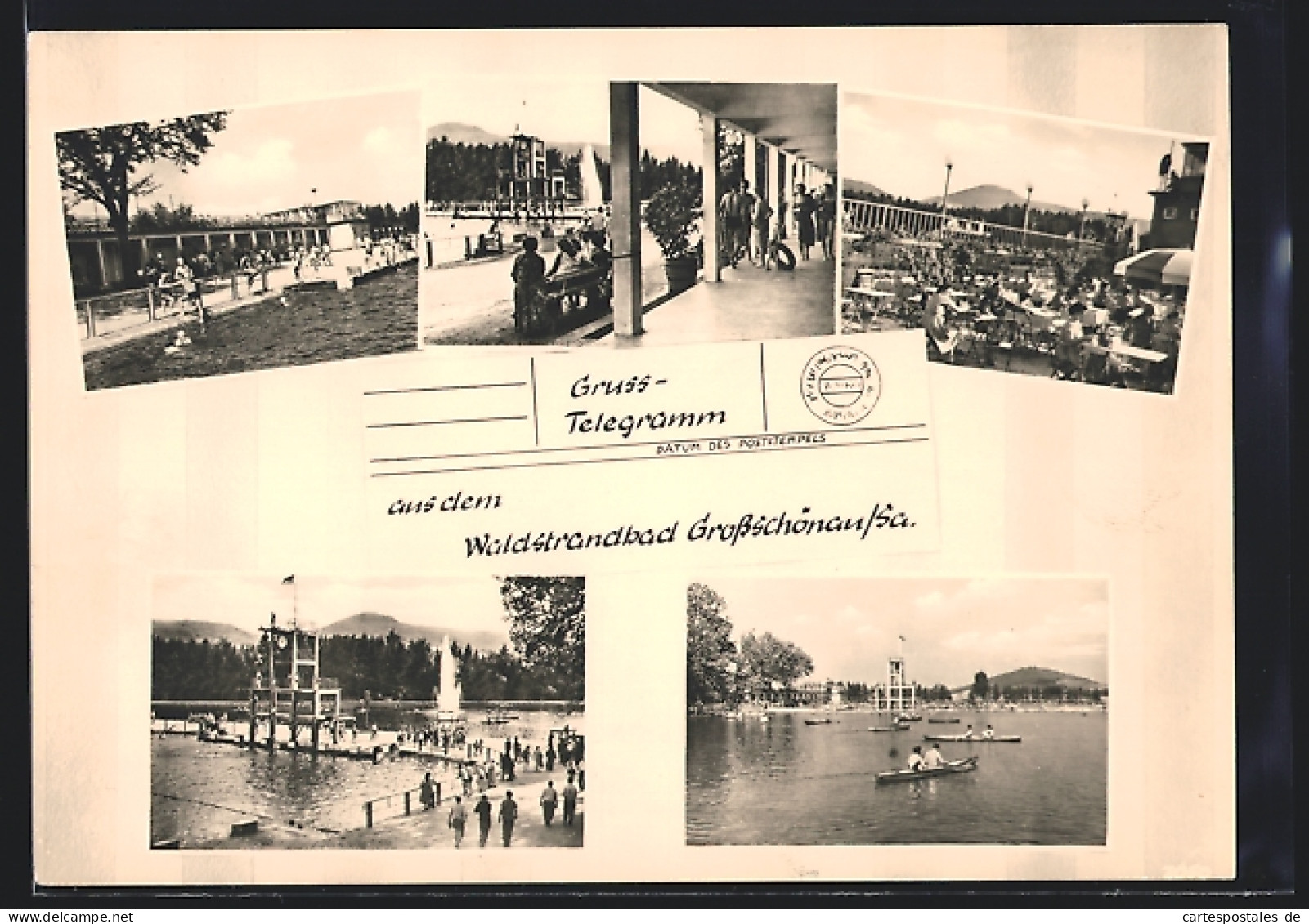 AK Grossschönau /Sa., Szenen aus dem Waldstrandbad