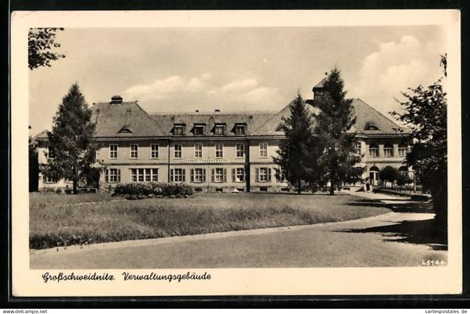 AK Grossschweidnitz, Blick zum Verwaltungsgebäude