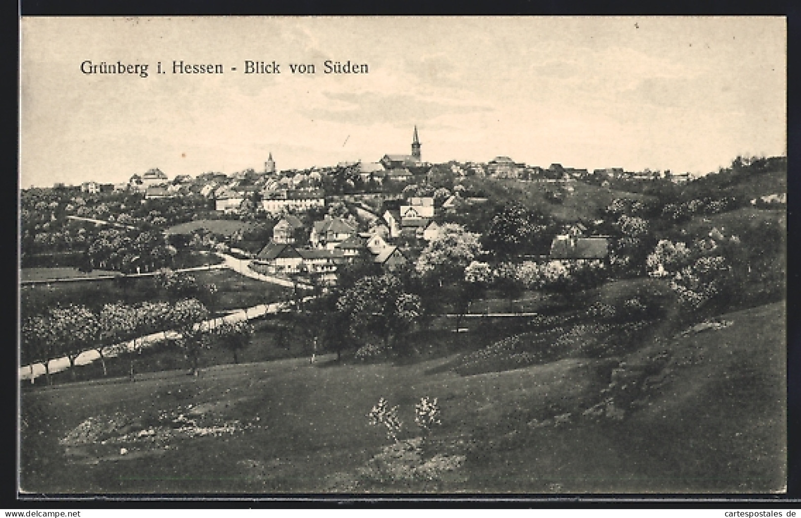 AK Grünberg /Hessen, Ortsansicht von Süden
