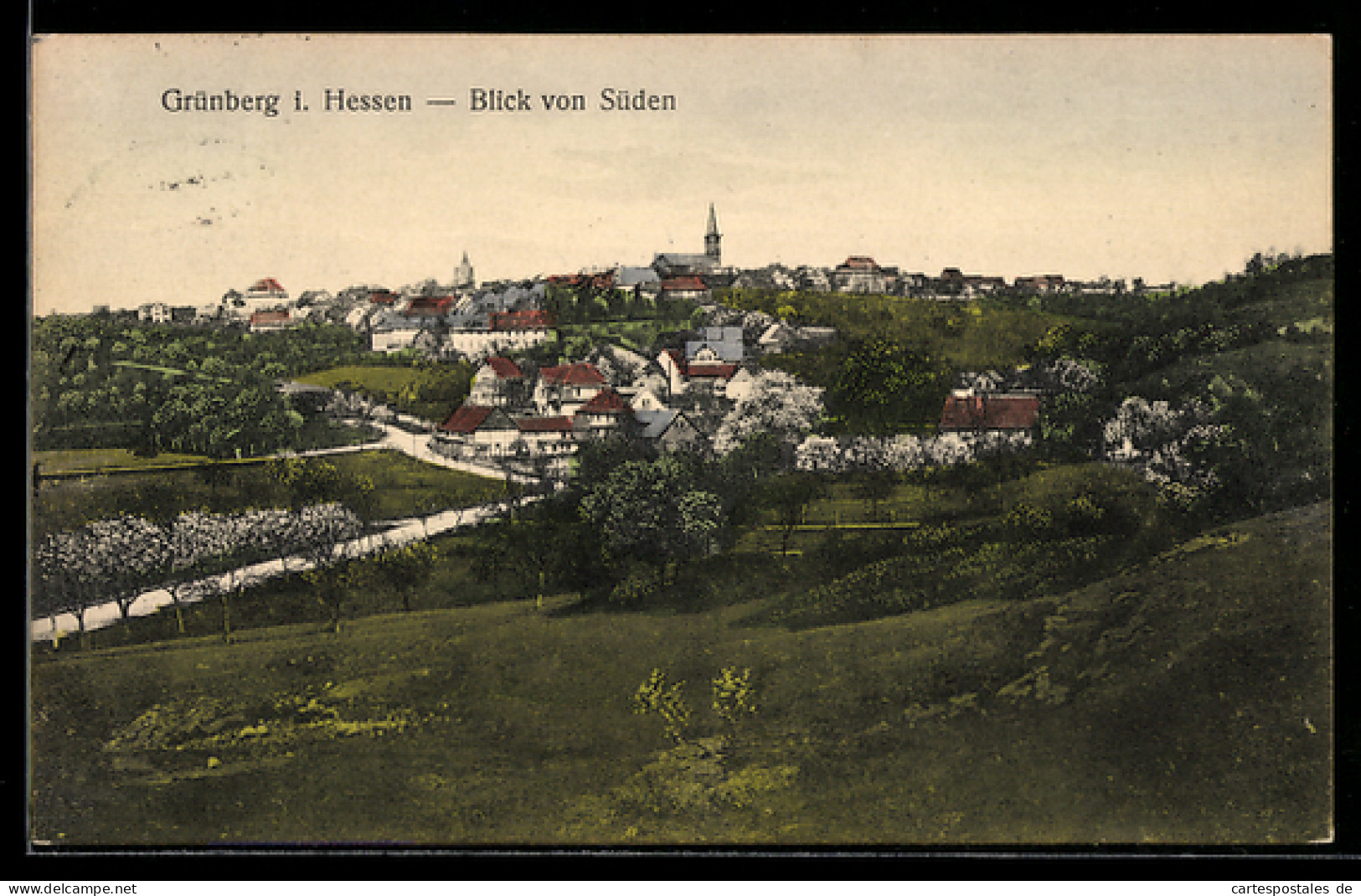 AK Grünberg i. Hessen, Ortsansicht von Süden