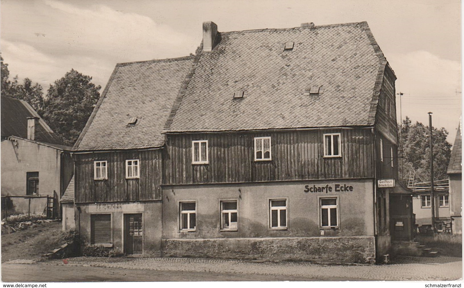 AK Grünhain HO Gaststätte Scharfe Ecke Beierfeld Aue Schwarzenberg Lauter Bernsbach Elterlein Schwarzbach Erzgebirge DDR