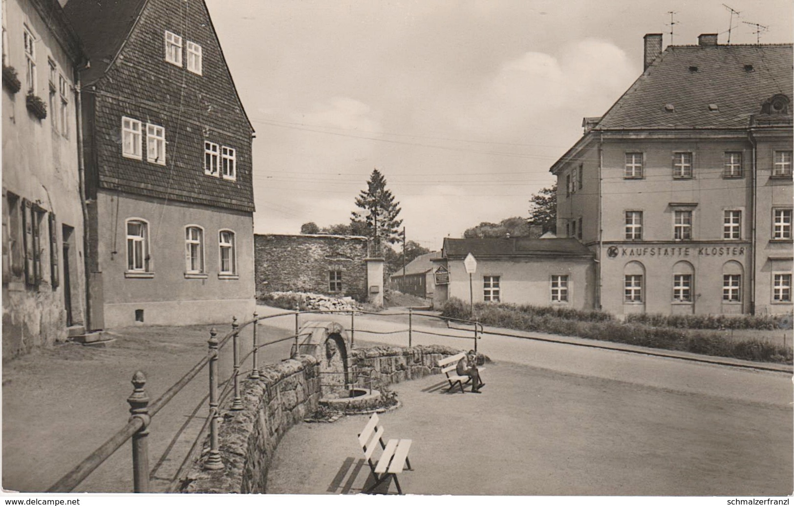 AK Grünhain Mönchsbrunnen HO Kaufstätte Kloster Beierfeld Aue Schwarzenberg Lauter Elterlein Schwarzbach Erzgebirge DDR
