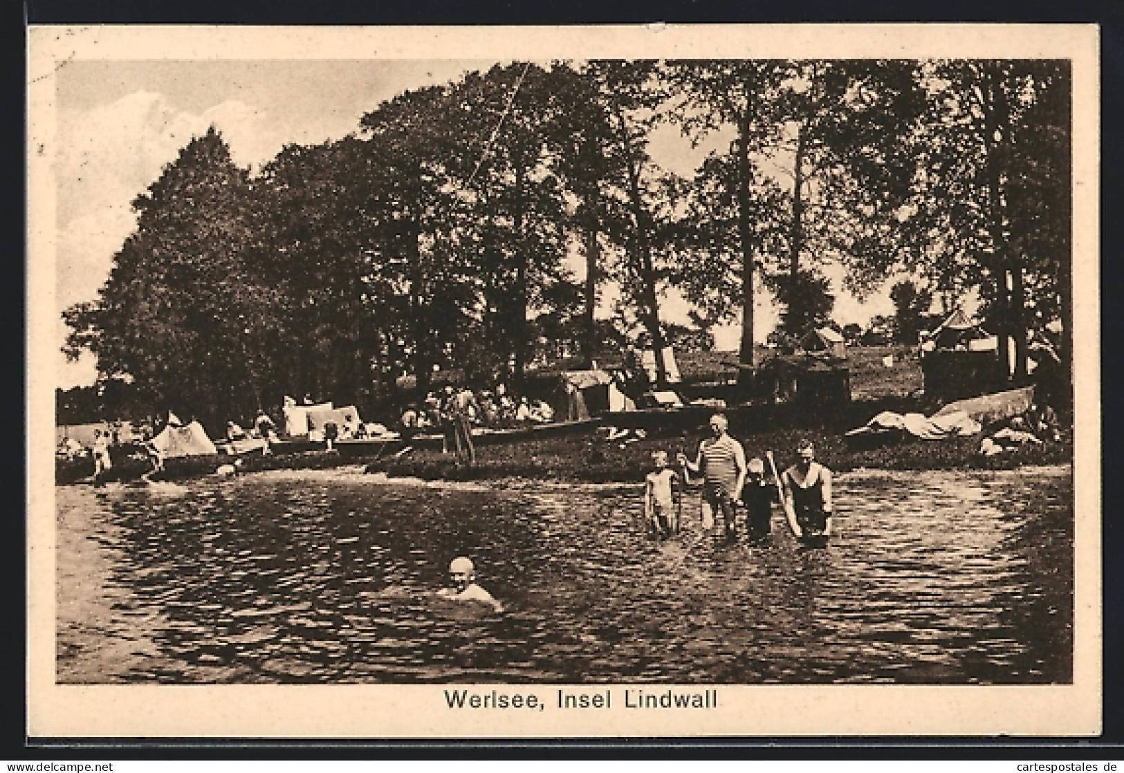 AK Grünheide / Mark, Insel Lindwall im Werlsee