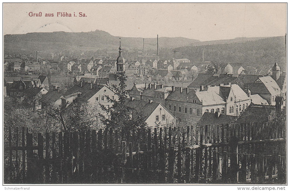 AK Gruss aus Flöha Stempel Paul Lorenz Gasthof bei Chemnitz Augustusburg Oederan Frankenberg Erdmannsdorf Plaue