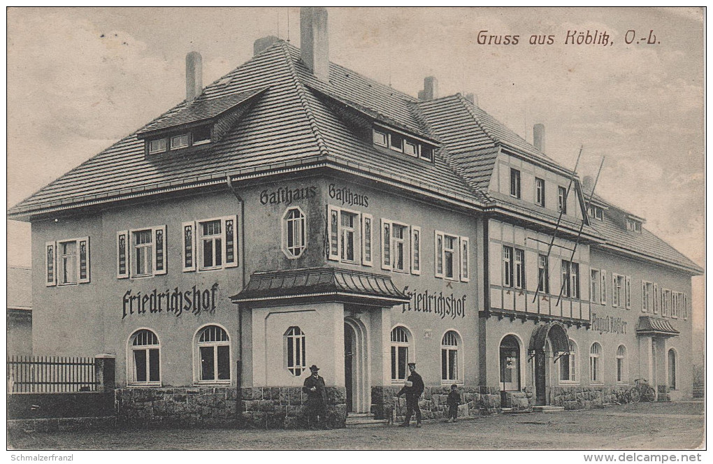 AK Gruss Köblitz Gasthaus Friedrichshof bei Cunewalde Weigsdorf Kirschau Crostau Rodewitz Grosspostwitz Oppach Löbau