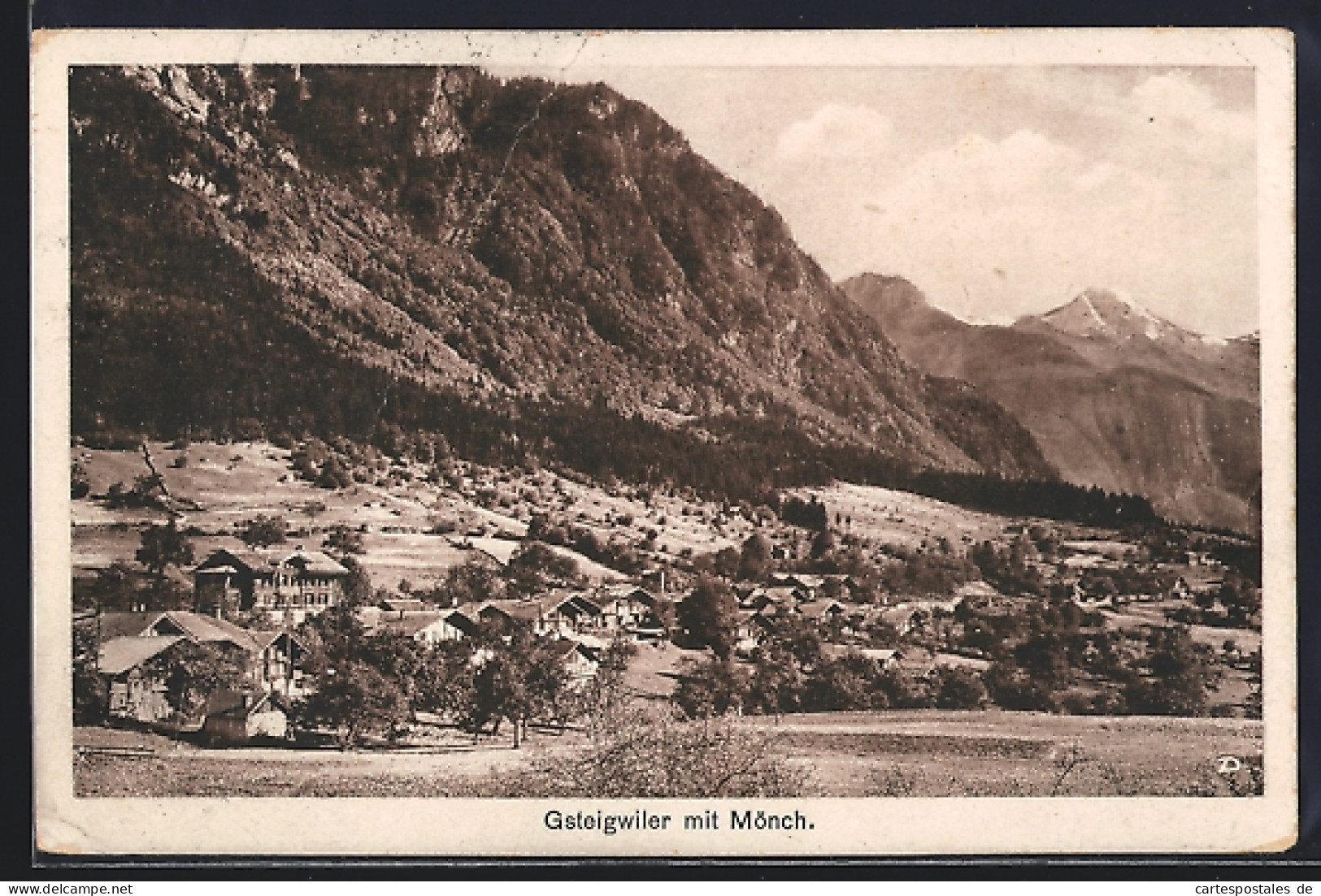 AK Gsteigwiler, Teilansicht mit Mönch