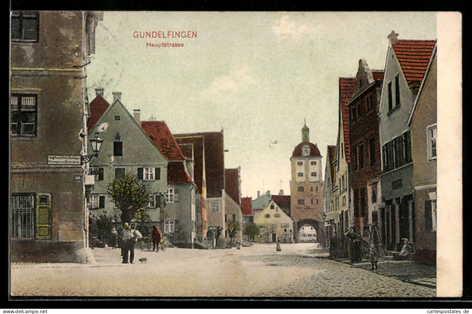 AK Gundelfingen, Hauptstrasse mit Tor