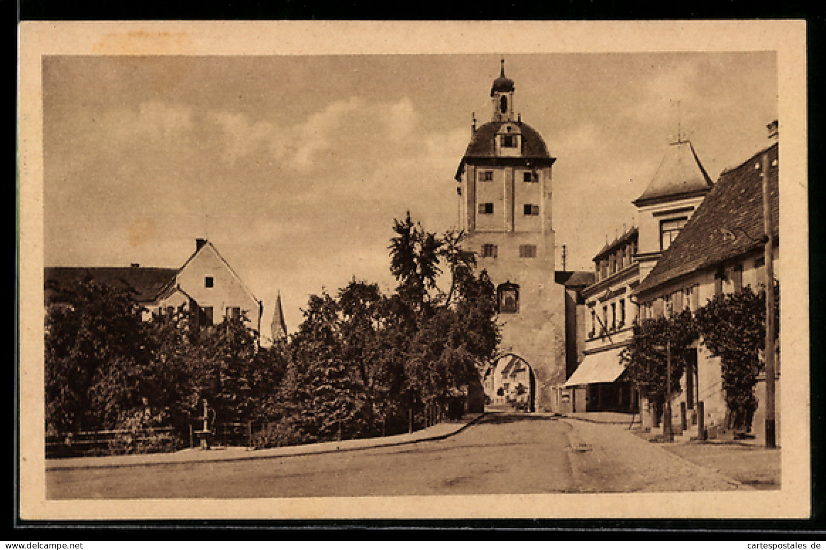 AK Gundelfingen, Strassenpartie mit Tor
