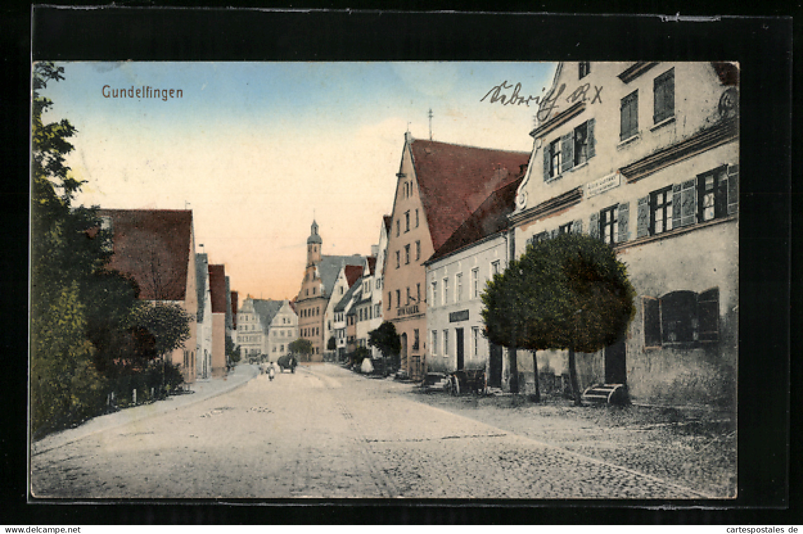 AK Gundelfingen, Teilansicht mit Gasthaus zum Adler